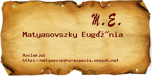Matyasovszky Eugénia névjegykártya